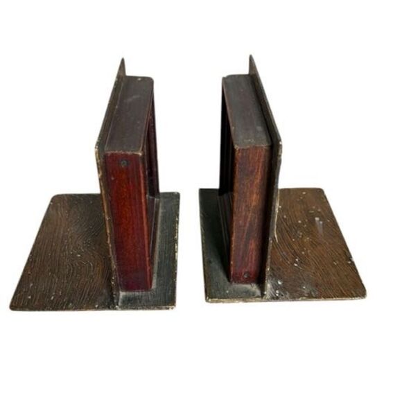 Antique Metal Book Ends George Martha Washington Silhouette 1930s Estate - Picture 3 of 11